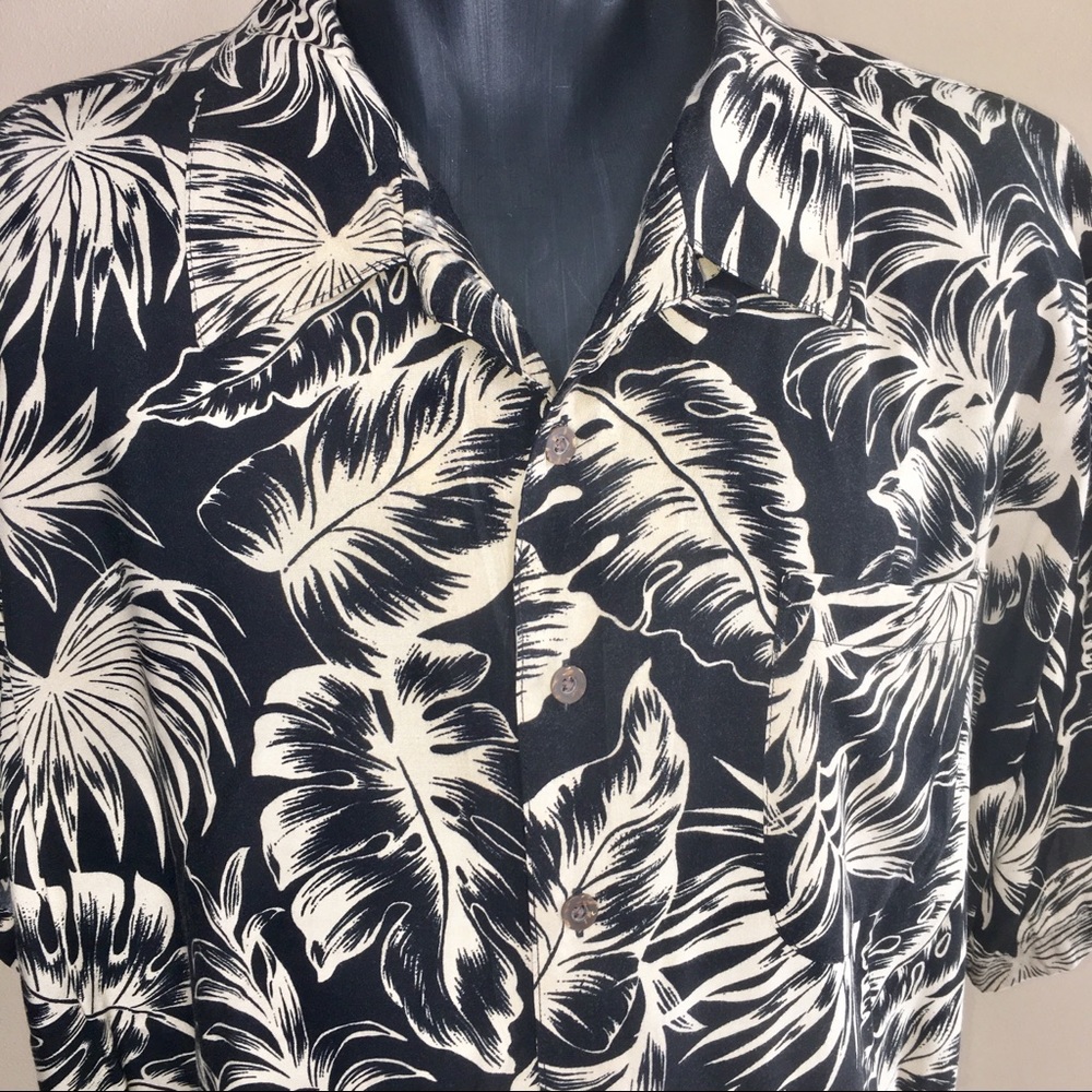 Passport Mens Black Hawaii Shirt XXL 2XL Hawaiian